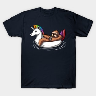 Sloth Riding Unicorn Float T-Shirt